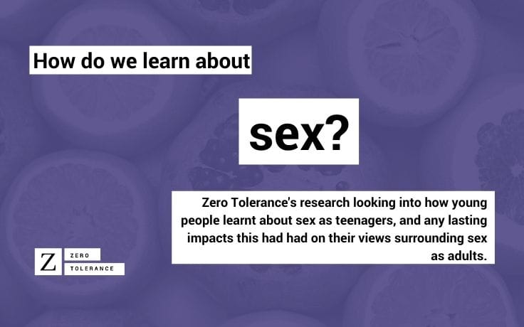 RESEARCH REPORT: 'How do young people learn about sex?' | News and events |  Zero Tolerance